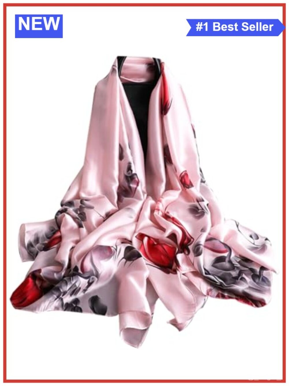 Floral Shawl Scarf Lightweight Silk Wrap Formal Evening Wrap Women